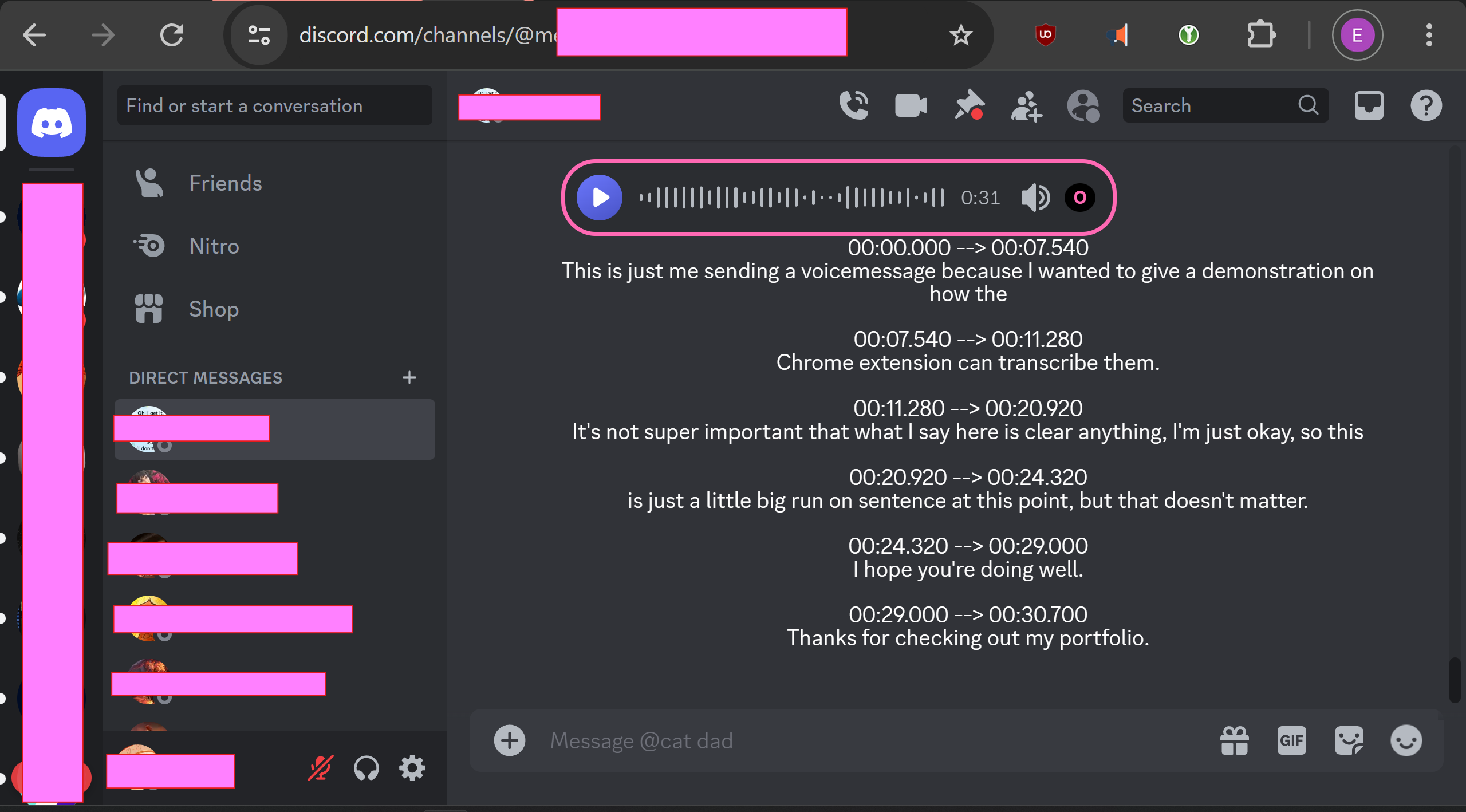 A screenshot of Discord